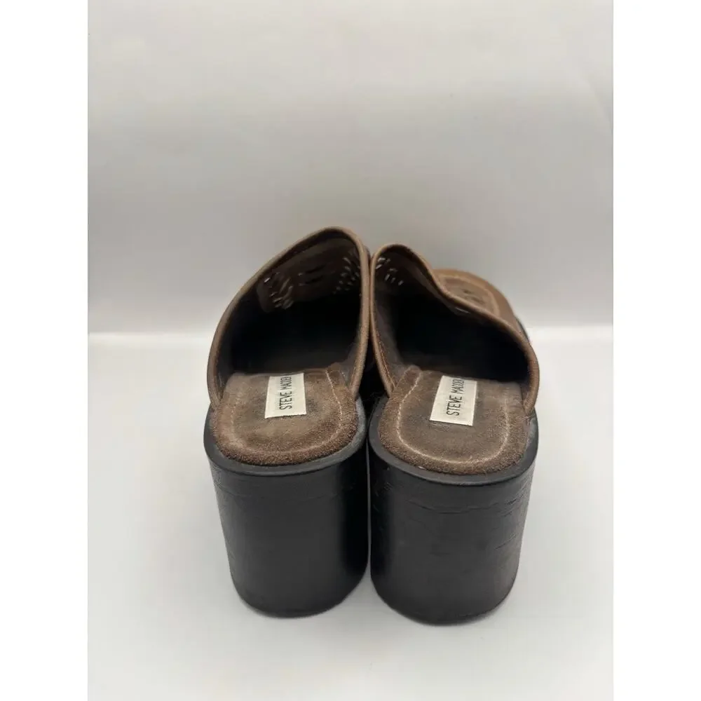 Steve Madden Vintage Y2K Platform Wooden Clogs Women Size 8